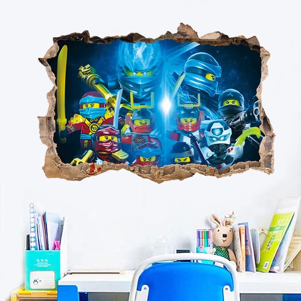 Ghost ninja -tarra, 3D-animaatio, peli, seinätarra, itseliimautuva