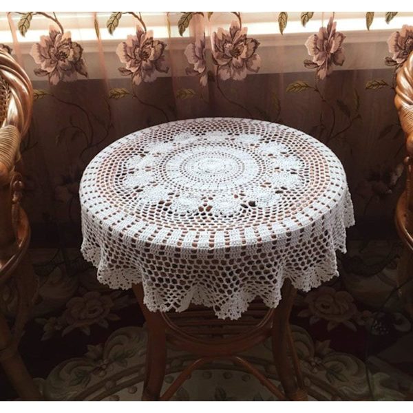 100% bomull håndlaget heklede runde duk doilies blonder bord