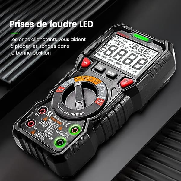 TRMS 6000-talls automatisk digitalt multimeter (LED-terminalguide)