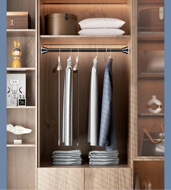 Rustfritt stål dusjforheng garderobe teleskopstang-hvit 26-34cm