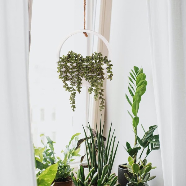2 st konstgjorda suckulentväxter hängande 12,2'' faux krukpärla