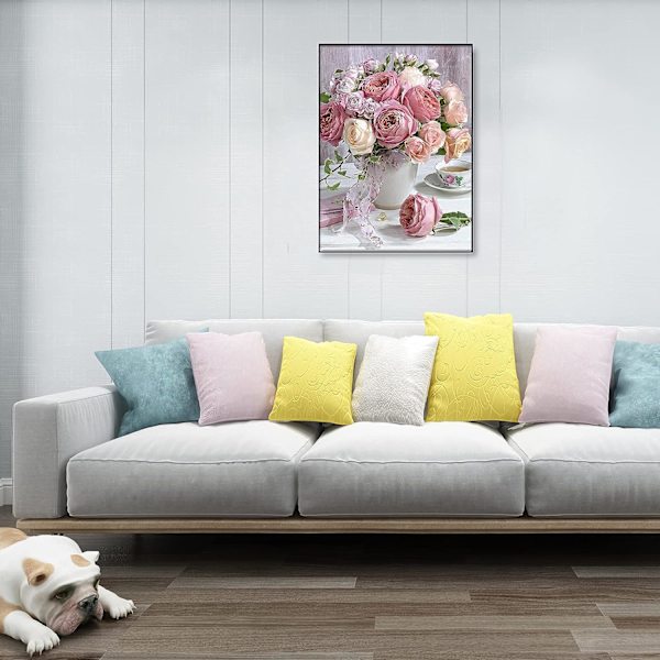 5D Diamantmålning Vuxen Blomset Set, Blombukett Diamant Pai
