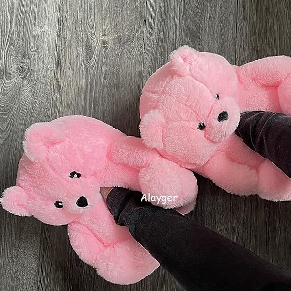 Kvinners Teddy Bear Tøfler Hjem Innendørs Myk Sklisikker Søt Vinter