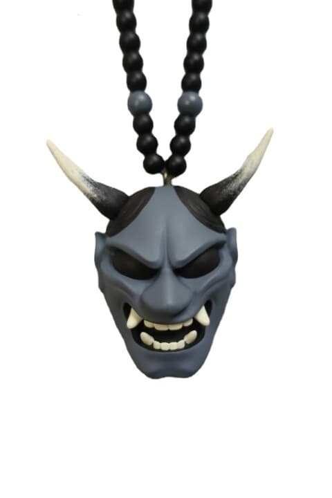 Bildekoration, bilinteriörtillbehör dekoration, samurajmask