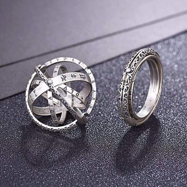 Snurrande ring stressavlastande leksak silverguld 2 st snurrande ring
