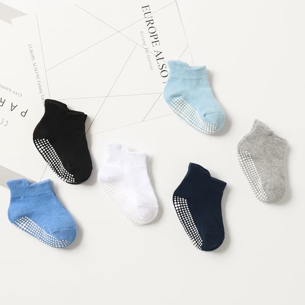 6PCS Antiskli Sokker for Jenter Gutter Babyer, Nyfødte og Barn -