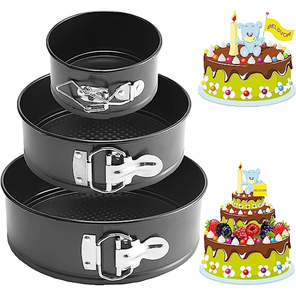 3PCS tårtaform, 3 lager rund tårtaform