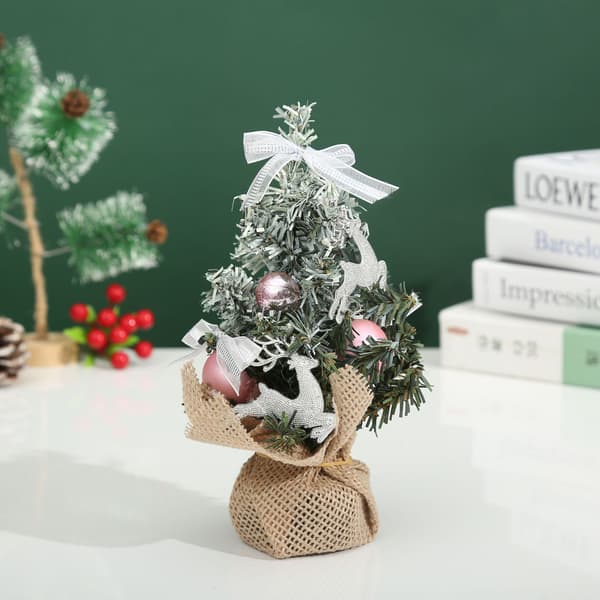 Tre mini juledekorasjoner juletre julehandel