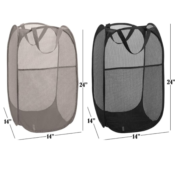 2 kpl taitettavaa suurta likaisten vaatteiden verkkokori
