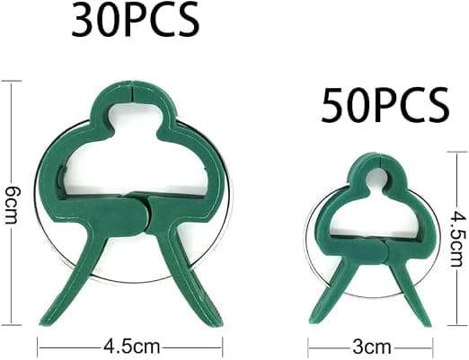 80 klämmor (30 stora + 50 små) gröna växtklämmor