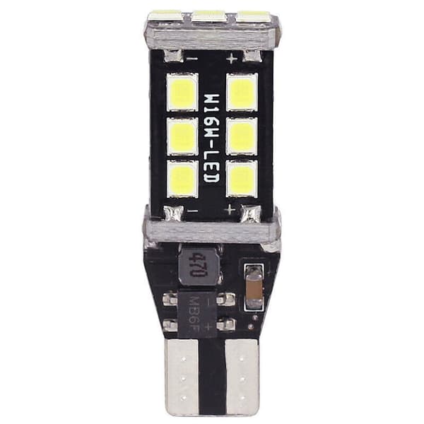 2 stk. Bil LED Baklys T15 2835 15SMD Canbus W16W LED Bremslys Dekoder Pære