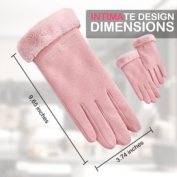 Dame vinterhandsker, touch screen cashmere snehandsker vinter