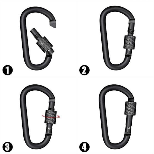 10-pack låsbara karbinhakar i aluminium för dörrspänne för camping, Fi