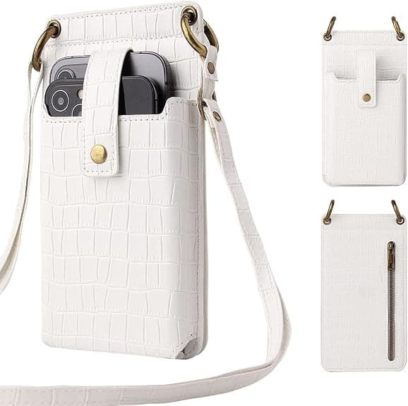 Rabatterade lätta crossbody-telefonväskor för kvinnor med krokodilprägling