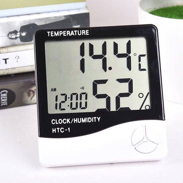 Två HTC-1 inomhus elektroniska termometrar väckarklocka kreativ La