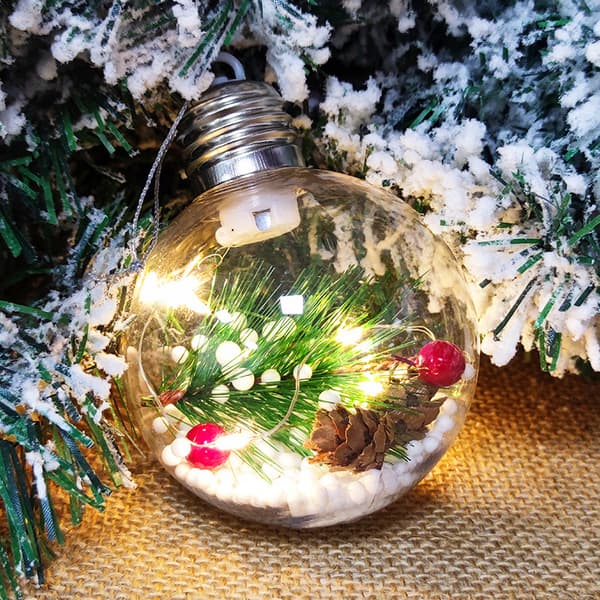 Jule Delikat Transparent Kugle Ornament Plast Kugle Sæt De