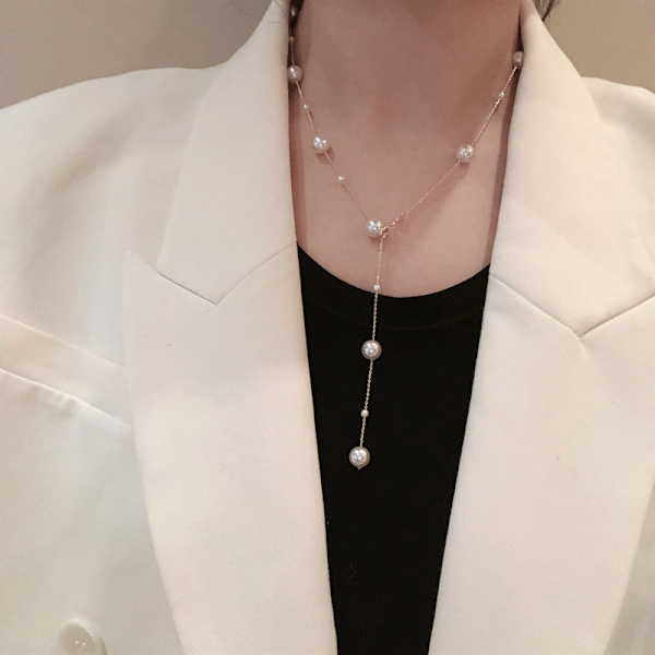 Perle Choker Delikat Halskjede Justerbar Perle Tiny Dainty Chai