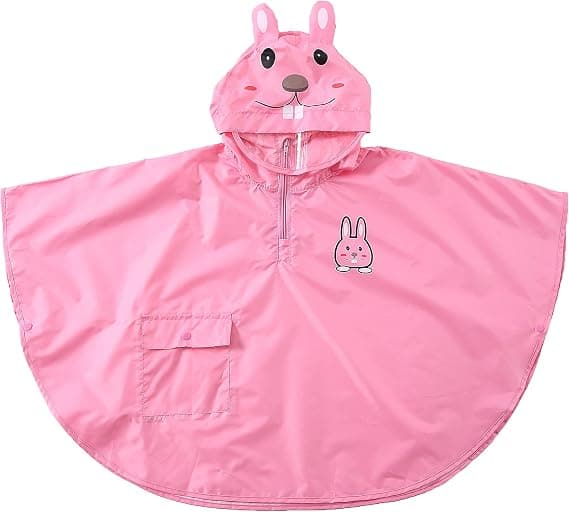 Barnelett Regnjakke Flaggermus Poncho/Cape med hette 4-7 år