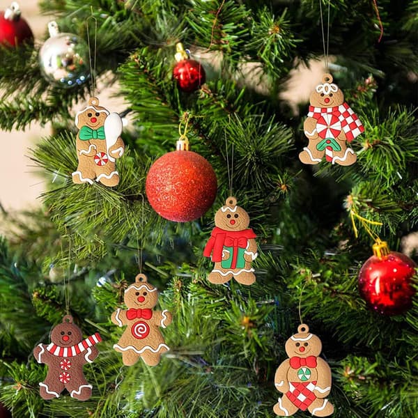 12 Pepparkaksgubbe Julgransprydnader - Blandade Plast G