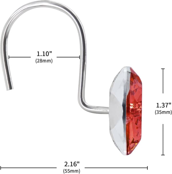 12 st Bling Jul Färgglada Duschkrokar Red