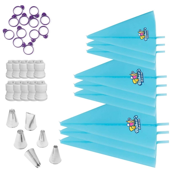 Piping Bag och Tips Set, Dekorera tårtor för bakning, wi