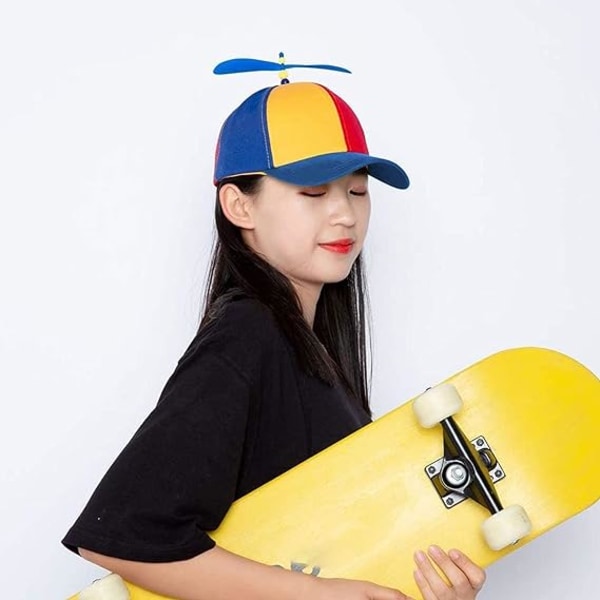 Helikopterhatt, Färgglad Baseball Patchwork Hatt, Bomull Dragonfl