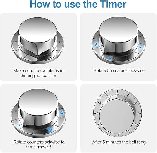 Mekanisk køkkentimer, adsorberbar magnetisk timer