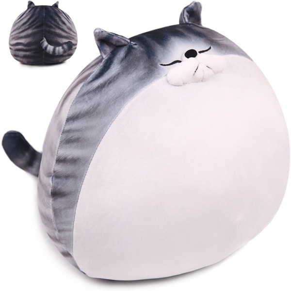 29cm Chubby Cat Plush Pillow, Cute Big Kitten Stuffed Soft Kitte