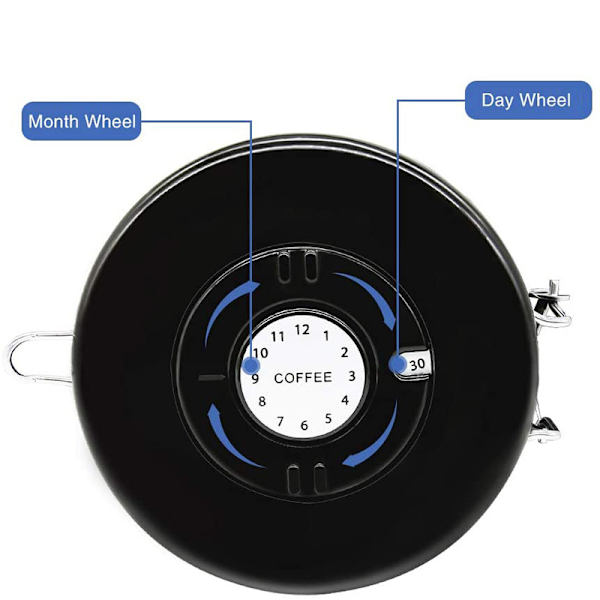 Rustfrit Stål Kaffebeholder med Dato til Opbevaring af Mad 1,8L
