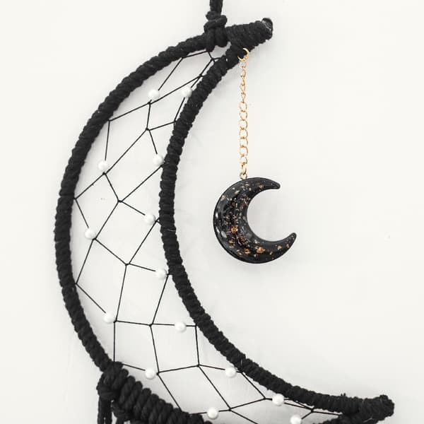 Måne Stjerne Drømmefanger, Væv Macrame Drømmefangere med Lys