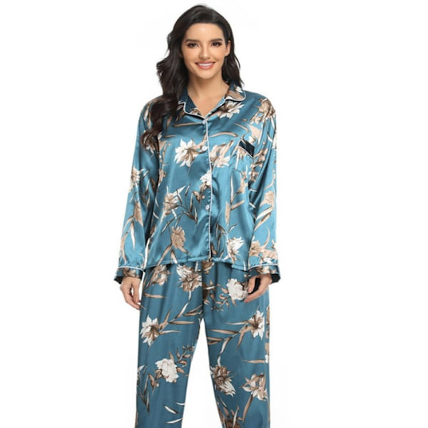 Komfortable vinter todelt elastisk sateng pyjamas ( M)