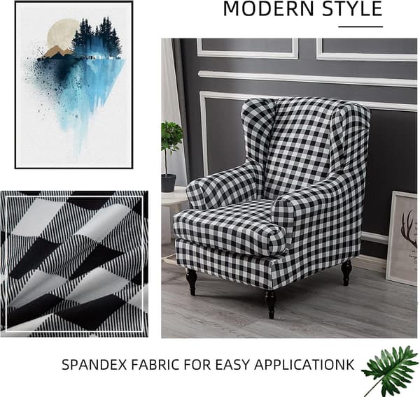 Wingback-fåtöljöverdrag 2 delar stretch spandex Wingback-fåtölj Co