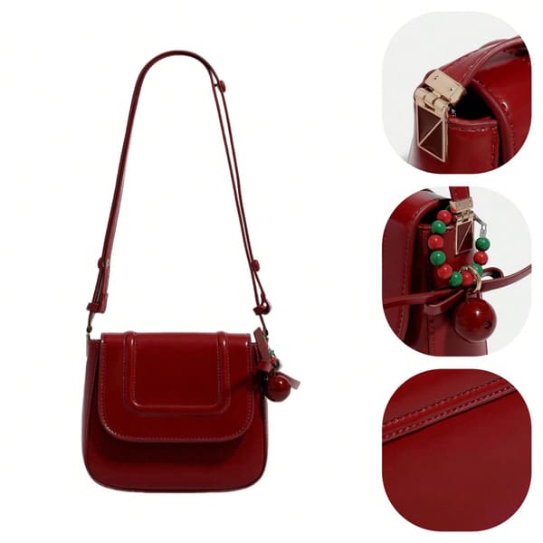 Små axelväskor för kvinnor, sadelväskor med lock, mini crossbody-väskor, justerbara axelremshängen