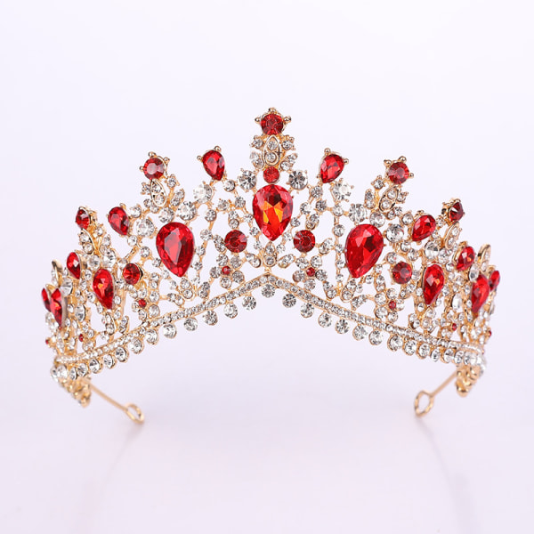 Baroque bridal crystal crown queen golden wedding crown Korean w