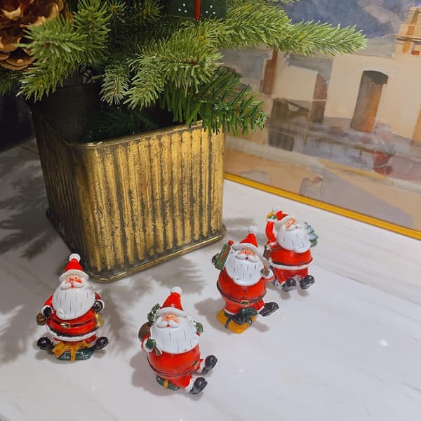 Miniature julefigurer, 4 stk. Mini julemandsornamenter