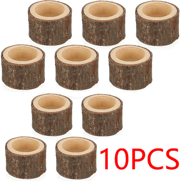 10 stk. personlige træ-tealight-holdere til bryllupscenterp