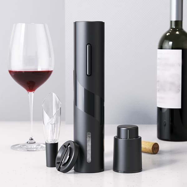 Den nya röda vinflaskan öppnar set multifunktionell presentask sui