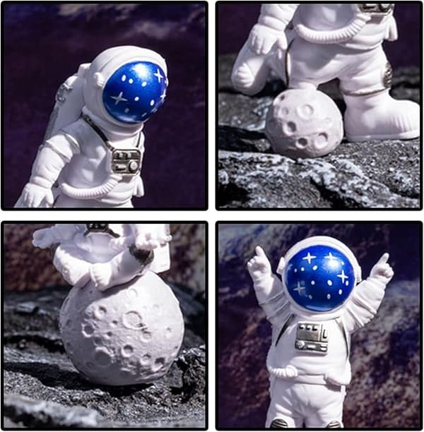 Moderne astronautdekor miniatyrmodell, astronaut romfigur