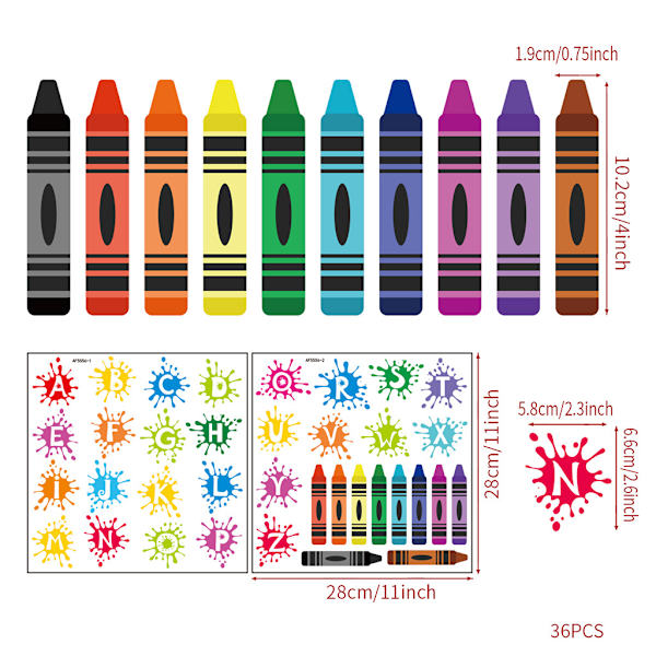 2 kpl seinätarraa Crayons seinätarraa seinätarraa makuuhuoneeseen