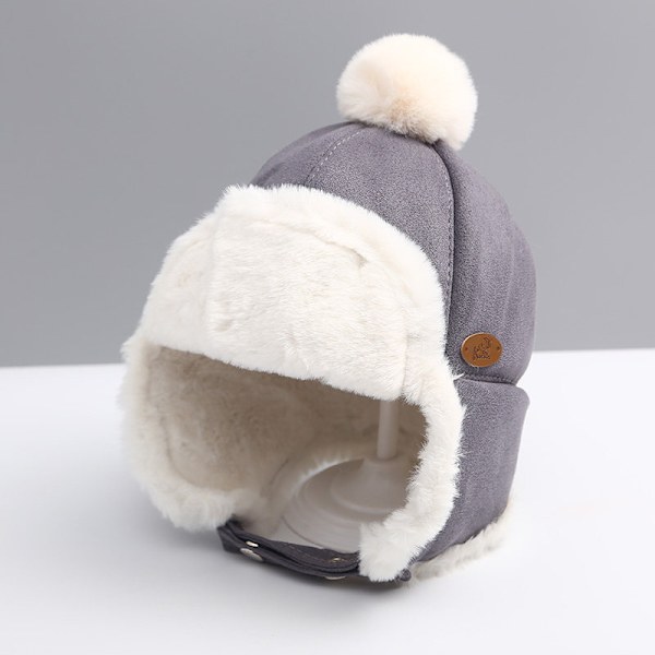 Vinter Baby Hat Plysch Lei Feng Hat Barnens Mocka Öronskydd