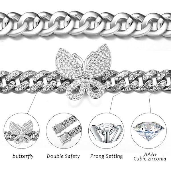Cubansk sommerfugl-kjede Cubansk sommerfugl-lenke choker sommerfugl C