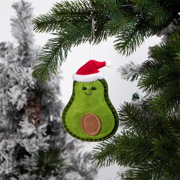3 stk julepynt i filt - Avocado julepynt