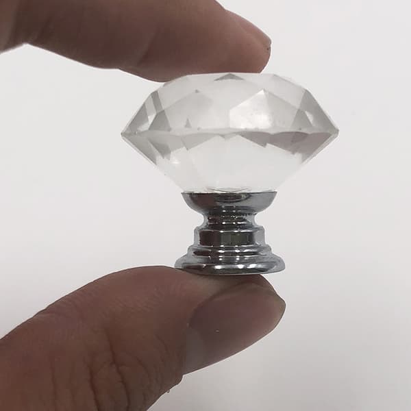 12 stk krystall skuffeknapper kommode møbelknapper sinklegering Cr