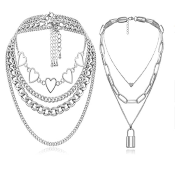 Enkel Lolita Halskjede Choker Hjertekjede Kubansk Canapes Chunky S