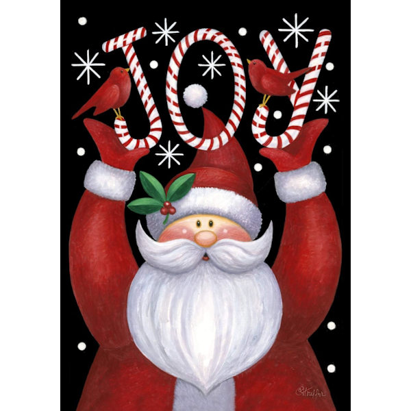 Santa Joy 12,5 x 18 tommers dekorativ, (12,5\" x 18\"), tosidig