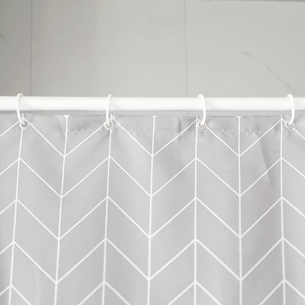 Trykt stof bruseforhæng 180 x 200 cm Chevrons Grå