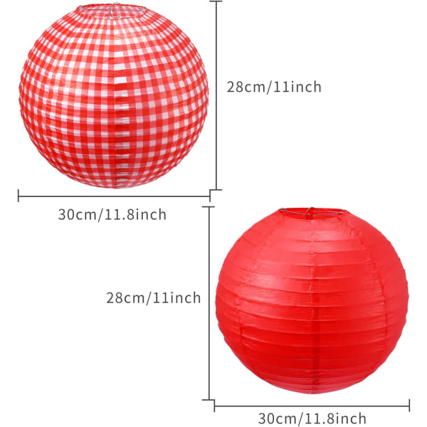 Piknikfestdekorasjoner Papirlykter Runde Hengende Lykter P
