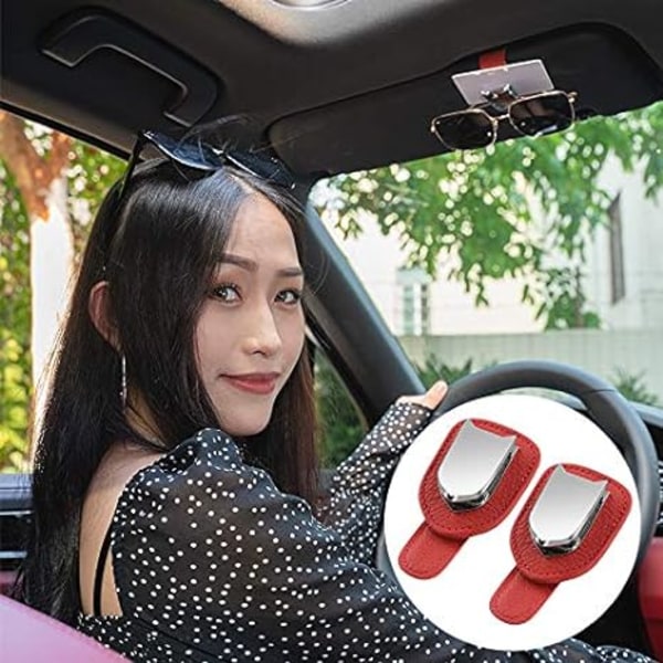 2 kpl nahkainen silmälasien ripustin autoon, yleismallinen auto V