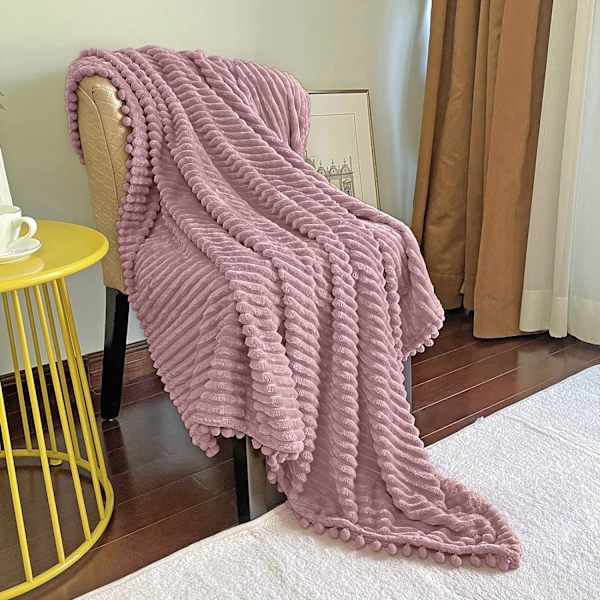 Fleecefilt Tvillingstorlek - 51x59, Rosa - Mjuk, Fluffig, Fluffig, W