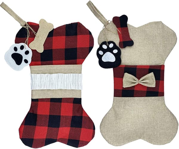 2 stk. Jule Strømper Buffalo Plaid Jule Strømper Store